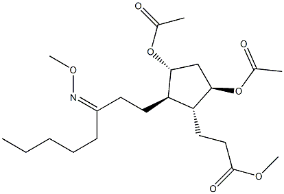 (1R)-3α,5β-Diacetoxy-2β-[3-(methoxyimino)octyl]cyclopentane-1α-propionic acid methyl ester Structure