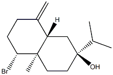 (2S,8aβ)-Decahydro-5α-bromo-4aα-methyl-8-methylene-2-isopropylnaphthalen-2β-ol 结构式