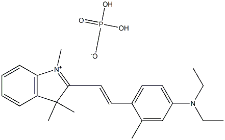 3H-Indolium, 2-[2-[4-(diethylamino)-2- methylphenyl]ethenyl]-1,3,3-trimethyl-, [2S-(2α,5α,6)]-, phosphate (1:1) Structure