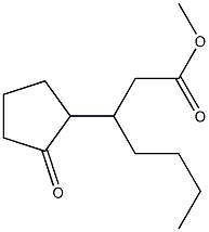 β-ブチル-2-オキソシクロペンタンプロパン酸メチル 化学構造式