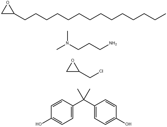 Phenol, 4,4'-(1-methylethylidene)bis-, polymer with (chloromethyl)oxirane, N,N-dimethyl-1,3-propanediamine and tetradecyloxirane Struktur