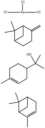 3-Cyclohexene-1-methanol, α,α,4-trimethyl-, mixed with α-pinene and -pinene, sulfurized, reaction products with gold chloride (AuCl3) 结构式