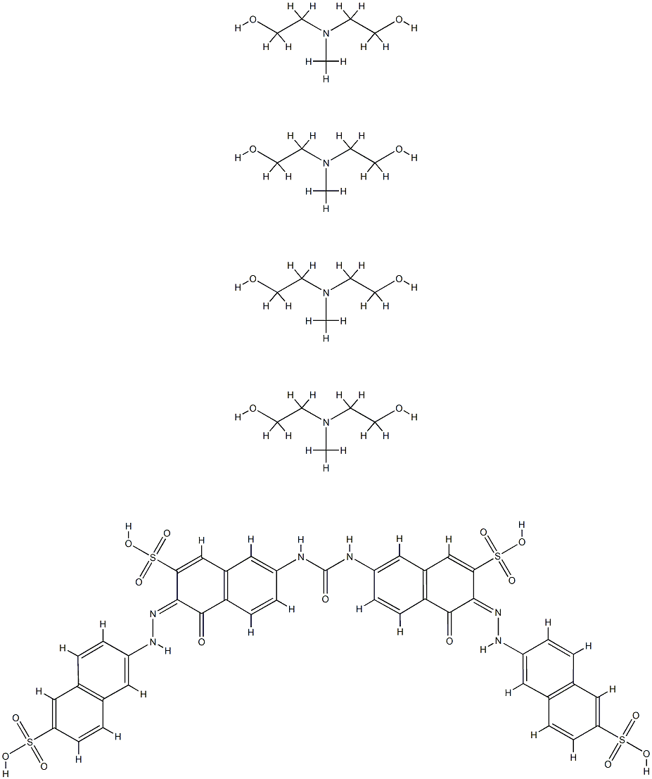 2-Naphthalenesulfonic acid, 7,7'-(carbonyldiimino)bis[ 4-hydroxy-3-[(6-sulfo-2-naphthalenyl)azo]-, compd. with 2,2'-(methylimino)bis[ethanol] (1:4) Struktur