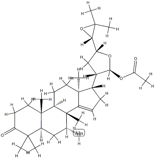 (13S,17S,20S,21S,23R,24S)-21-アセトキシ-21,23:24,25-ジエポキシ-7α-ヒドロキシ-4,4,8-トリメチル-5α-コレスタ-14-エン-3-オン 化学構造式