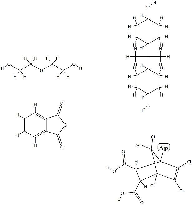 Bicyclo2.2.1hept-5-ene-2,3-dicarboxylic acid, 1,4,5,6,7,7-hexachloro-, polymer with 1,3-isobenzofurandione, 4,4-(1-methylethylidene)biscyclohexanol and 2,2-oxybisethanol Structure