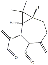 (1S,7S)-3β-ホルミル-8,8-ジメチル-α,4-ビス(メチレン)ビシクロ[5.1.0]オクタン-2β-アセトアルデヒド 化学構造式