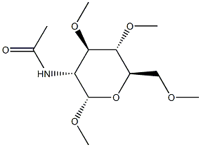 Methyl 2-(acetylamino)-3-O,4-O,6-O-trimethyl-2-deoxy-α-D-glucopyranoside 结构式