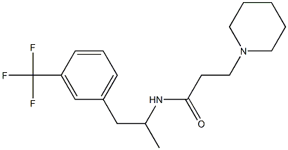 N-[α-Methyl-m-(trifluoromethyl)phenethyl]-3-piperidinopropionamide Struktur