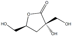 3-ヒドロキシ-3β,5β-ビス(ヒドロキシメチル)-4,5-ジヒドロフラン-2(3H)-オン 化学構造式