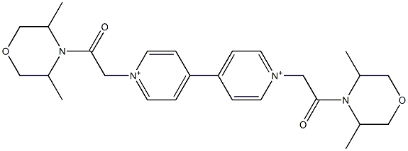 morfamquat (ISO) 1,1'-bis(3,5-dimethylmorpholinocarbonylmethyl)-4,4'-bipyridilium ion Structure