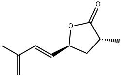 (3R)-4,5-ジヒドロ-3α-メチル-5β-[(E)-3-メチル-1,3-ブタジエニル]-2(3H)-フラノン 化学構造式