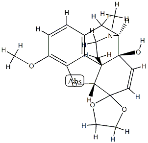 7,8-Didehydro-4,5α-epoxy-14-hydroxy-3-methoxy-17-methylmorphinan-6-one ethylene acetal Structure