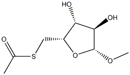 ba-D-Xylofuranoside, methyl 5-thio-, 5-acetate (9CI) 结构式