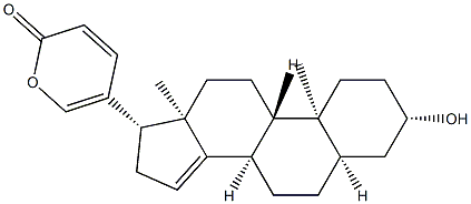 3β-Hydroxy-5β-bufa-14,20,22-trienolide Structure