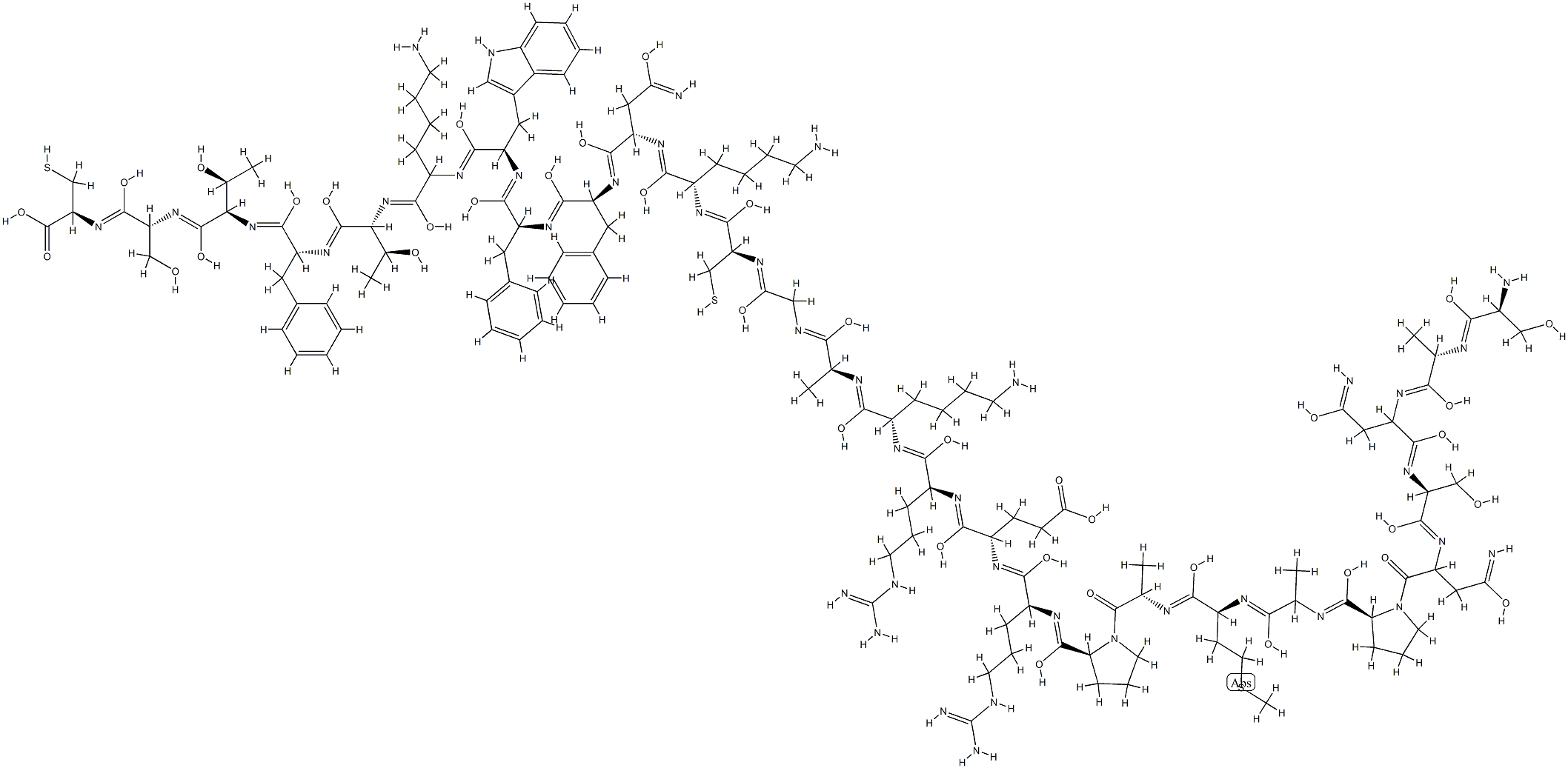 ソマトスタチン28【ヒツジ還元型】 化学構造式