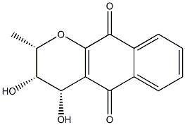 (2S)-3,4-ジヒドロ-3β,4β-ジヒドロキシ-2β-メチル-2H-ナフト[2,3-b]ピラン-5,10-ジオン 化学構造式