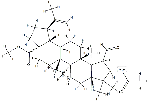 3-(アセチルオキシ)-2-ホルミル-A(1)-ノルルパ-20(29)-エン-28-酸メチル 化学構造式