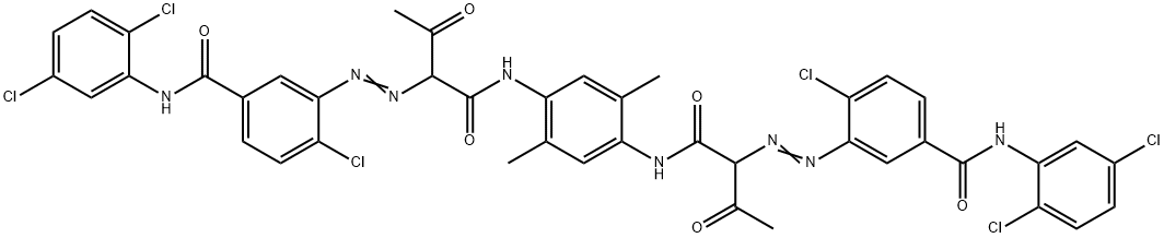 3,3'-[(2,5-ジメチル-1,4-フェニレン)]ビス[イミノ(1-アセチル-2-オキソ-2,1-エタンジイル)アゾ]ビス[4-クロロ-N-(2,5-ジクロロフェニル)ベンズアミド] 化学構造式