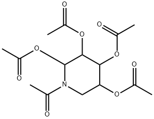 (3R)-2,3α,4β,5α-テトラアセトキシ-1-アセチルピペリジン 化学構造式