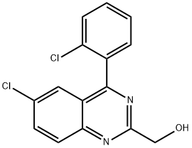 LORAZEPAM RELATED COMPOUND E (25 MG) (6-CHLORO-4-(O-CHLOROPHENYL)-2-QUINAZOLINE METHA-NOL), 773871-49-1, 结构式