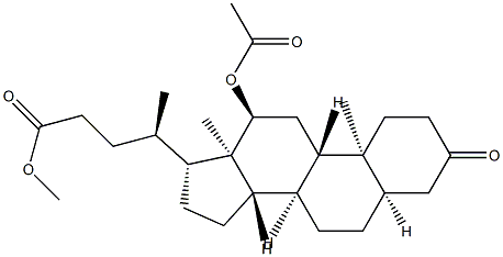 12α-アセチルオキシ-3-オキソ-5β-コラン-24-酸メチル 化学構造式