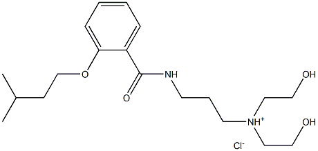N-[3-[ビス(2-ヒドロキシエチル)アミノ]プロピル]-2-イソペンチルオキシベンズアミド·塩酸塩 化学構造式