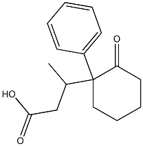 β-メチル-2-オキソ-1-フェニルシクロヘキサンプロピオン酸 化学構造式