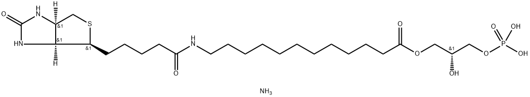 1-[12-BIOTINYL(AMINODODECANOYL)]-2-HYDROXY-SN-GLYCERO-3-PHOSPHATE (AMMONIUM SALT);12:0 BIOTINYL LPA, 799812-69-4, 结构式
