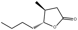 (4S)-4α-メチル-5β-ブチル-3,4-ジヒドロフラン-2(5H)-オン 化学構造式