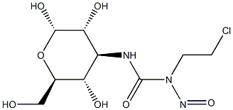 3-[3-(2-Chloroethyl)-3-nitrosoureido]-3-deoxy-α-D-glucopyranose Structure