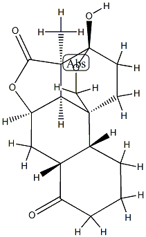 (3S)-3,3a,5aβ,6,6aα,8,9,10,10aα,10cβ-Decahydro-3α-hydroxy-3aβ-methyl-7H-3,10bβ-ethano-1H,4H-benzo[h]furo[4,3,2-de]-2-benzopyran-4,7-dione 结构式