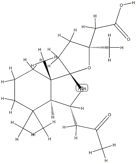 (2S,5S)-3'aα,4,4',5,5',6',7',7'a-Octahydro-4',4',5,7'aβ-tetramethyl-3'α-(2-oxopropyl)spiro[furan-2(3H),1'(3'H)-isobenzofuran]-5-acetic acid 结构式