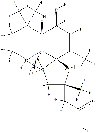 [2R,5S,(+)]-4,4'aα,5,5',6',7',8',8'a-Octahydro-4'α-hydroxy-2',5,5',5',8'aβ-pentamethylspiro[furan-2(3H),1'(4'H)-naphthalene]-5β-acetic acid Struktur