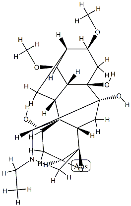 3β,4-Epoxy-20-ethyl-14α,16β-dimethoxyaconitane-1α,7,8-triol 结构式