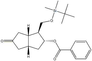 [3AS-(3A,4,5,6A)]-(9CI)-5-(苄酰氧基)-4-[[[(1,1-二甲基乙基)二甲基硅基]氧]甲基]六氢-2(1H)-戊酮, 81266-62-8, 结构式