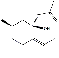 Cyclohexanol, 5-methyl-2-(1-methylethylidene)-1-(2-methyl-2-propenyl)-, (1R,5S)-rel- (9CI) Structure