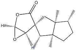 [1S,1'S,4S,5R,(+)]-3',3'a,4',5',6',6'a-Hexahydro-1'α,3'aα,4'α,6'aα-tetramethylspiro[2,6-dioxabicyclo[3.1.0]hexane-4,2'(1'H)-pentalene]-3-one Structure