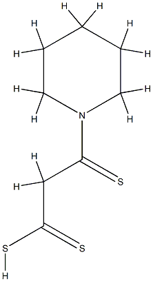 1-Piperidinepropane(dithioic)  acid,  -bta--thioxo- Structure