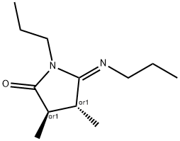 2-Pyrrolidinone,3,4-dimethyl-1-propyl-5-(propylimino)-,(3R,4R,5E)-rel-(9CI) Structure