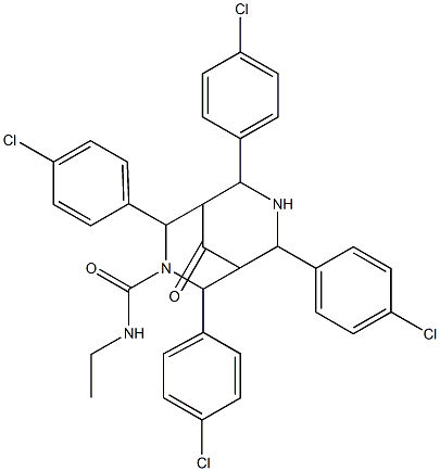 3,7-DIAZABICYCLO(3.3.1)NONANE-3-CARBOXAMIDE, N-ETHYL-9-OXO-2,4,6,8-TET RAKIS(p-CH Struktur