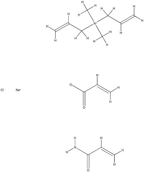 2-Propen-1-aminium, N,N-dimethyl-N-2-propenyl-, chloride, polymer with 2-propenamide and 2-propenoic acid, sodium salt Struktur