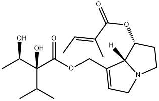 (2S,3R)-2,3-ジヒドロキシ-2-イソプロピルブタン酸[[(7R)-5,6,7,7aα-テトラヒドロ-7β-[(E)-2-メチル-2-ブテノイルオキシ]-3H-ピロリザイン]-1-イルメチル] 化学構造式