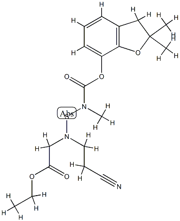ethyl 2-[2-cyanoethyl-[(2,2-dimethyl-3H-benzofuran-7-yl)oxycarbonyl-me thyl-amino]sulfanyl-amino]acetate Structure