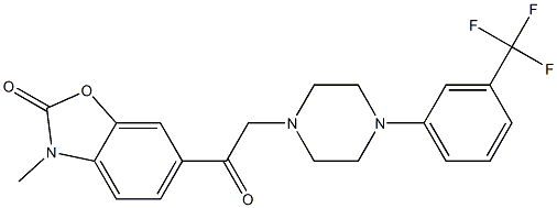 2(3H)-Benzoxalzolone, 3-methyl-6-((4-(3-(trifluoromethyl)phenyl)-1-pip erazinyl)acetyl)- 结构式