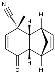 1,4-Methanonaphthalene-5-carbonitrile,1,4,4a,5,8,8a-hexahydro-5-methyl-8-oxo-,(1R,4S,4aR,5S,8aS)-rel-(9CI) Struktur