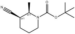 1-Piperidinecarboxylicacid,3-cyano-2-methyl-,1,1-dimethylethylester,(2R,3R)-rel-(9CI) Structure