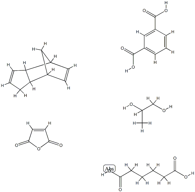 1,3-Benzenedicarboxylic acid, polymer with 2,5-furandione, hexanedioic acid, 1,2-propanediol and 3a,4,7,7a-tetrahydro-4,7-methano-1H-indene Struktur