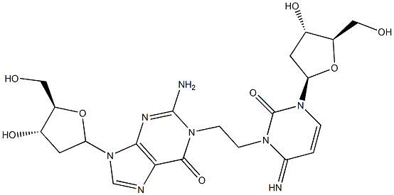 1-(N(3)-deoxycytidyl)-2-(N(1)-deoxyguanosinyl)ethane Structure