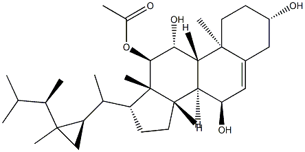 Gorgosta-5-ene-3β,7α,11α,12β-tetrol 12-acetate Struktur