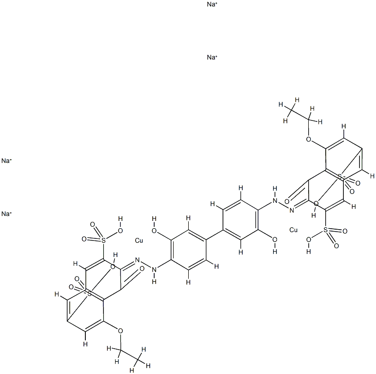[Μ-[[3,3'-[(3,3'-二羟基[1,1'-联苯]-4,4'-二基)二(偶氮)]二[5-乙氧基-4-羟基-2,7-萘二磺酸根合]](8-)]]二-铜酸(4-)四钠 结构式